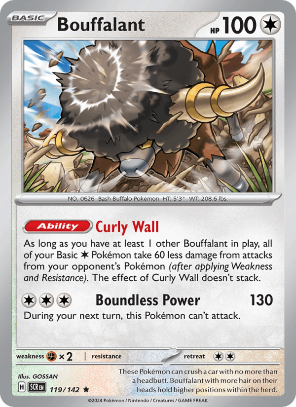 Bouffalant 119/142 Stellar Crown English Pokémon card