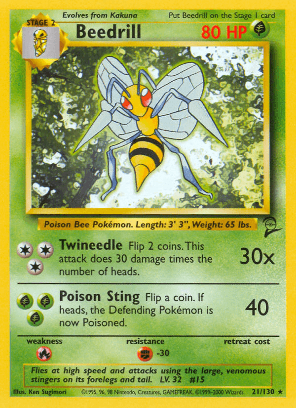 Beedrill 21/130 Base Set 2 English Pokémon card
