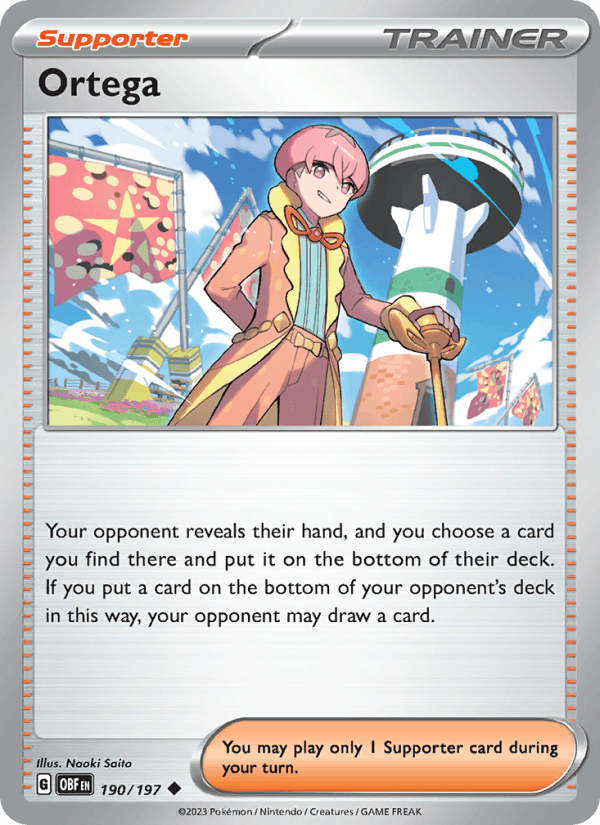 Ortega 190/197 Obsidian Flames English Pokémon card