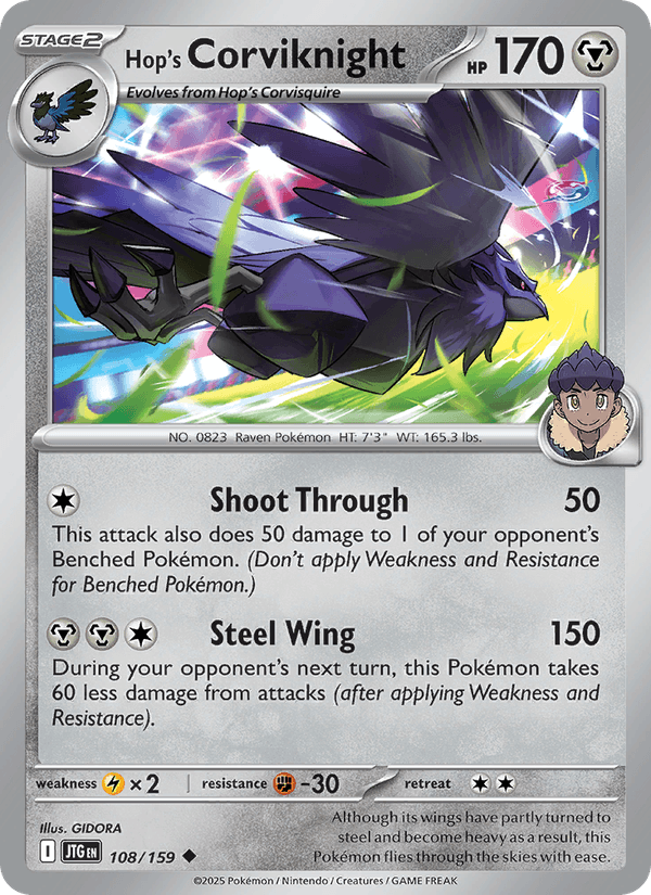 Hop's Corviknight 108/159 Journey Together English Pokémon card