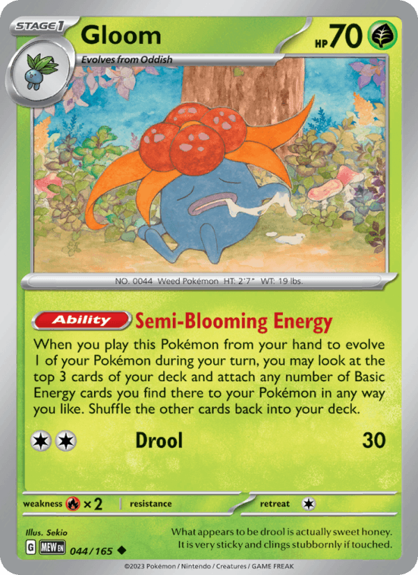 Gloom 44/165 151 English Pokémon card