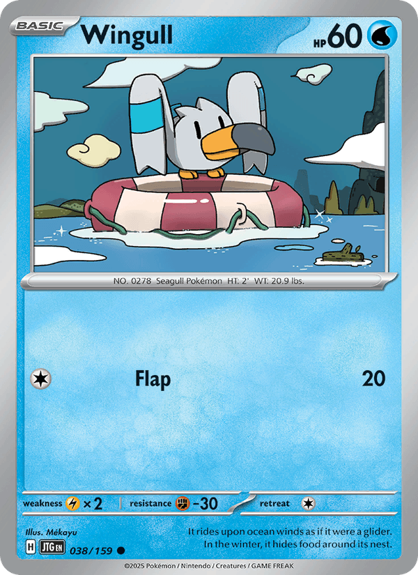 Wingull 38/159 Journey Together English Pokémon card