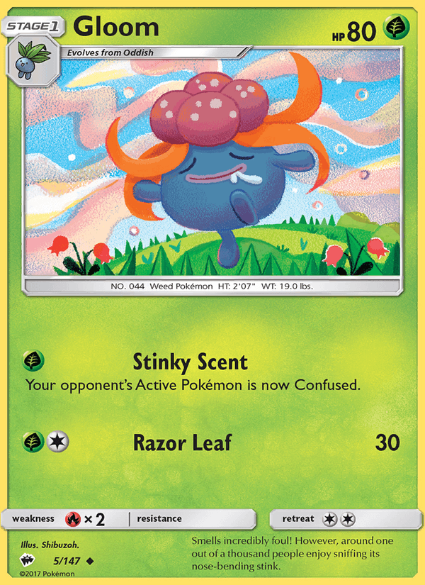 Gloom 5/147 Burning Shadows English Pokémon card