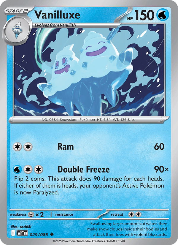 Vanilluxe 29/86 White Flare English Pokémon card