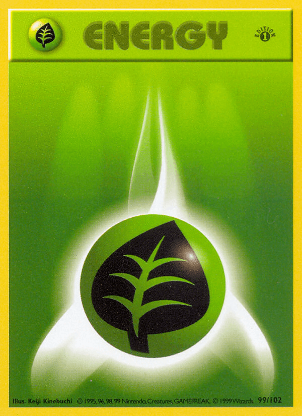 Grass Energy 99/102 Base Set English Pokémon card