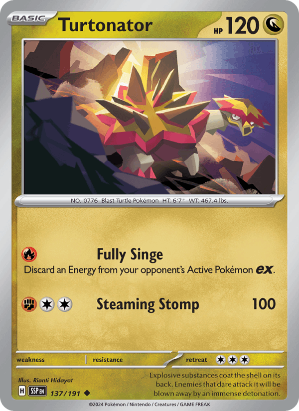 Turtonator 137/191 Surging Sparks English Pokémon card