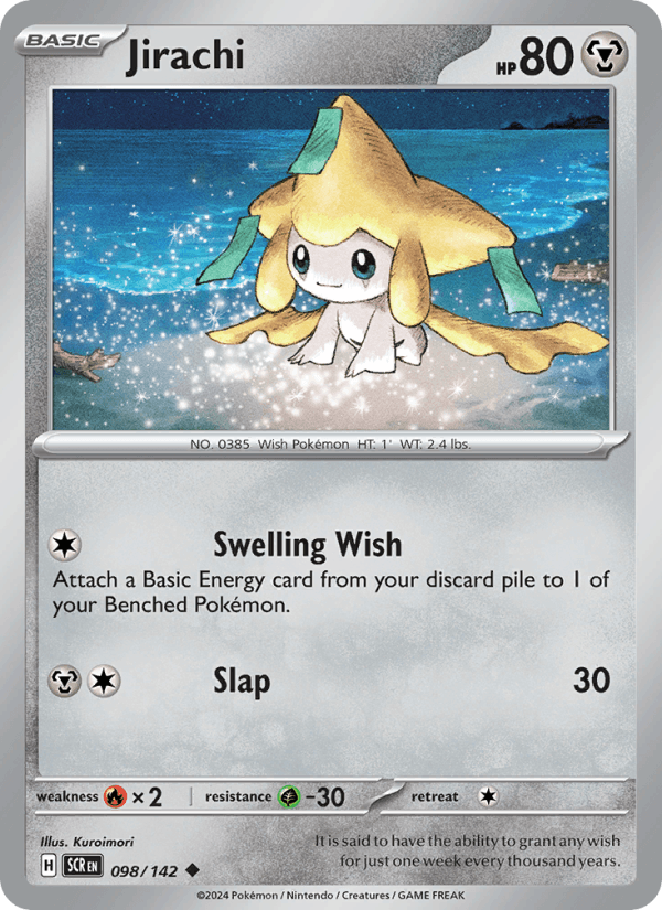 Jirachi 98/142 Stellar Crown English Pokémon card