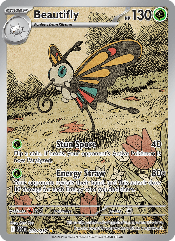 Beautifly 219/217 Ascended Heroes English Pokémon card