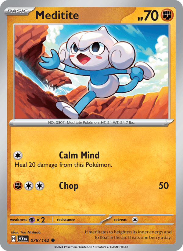 Meditite 78/142 Stellar Crown English Pokémon card