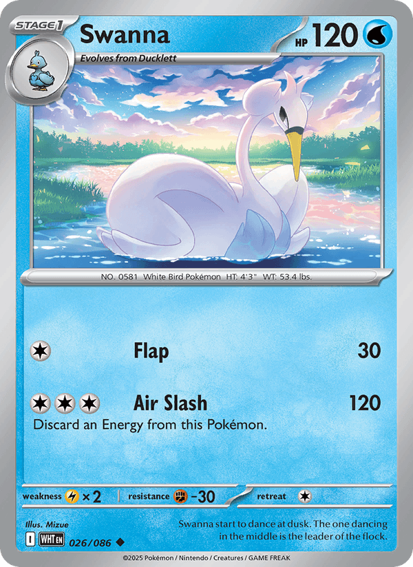 Swanna 26/86 White Flare English Pokémon card