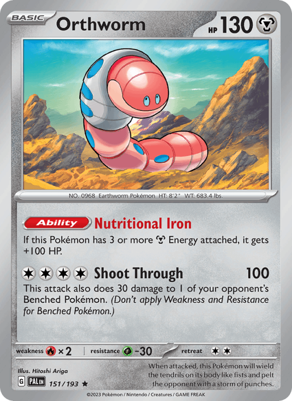Orthworm 151/193 Paldea Evolved English Pokémon card