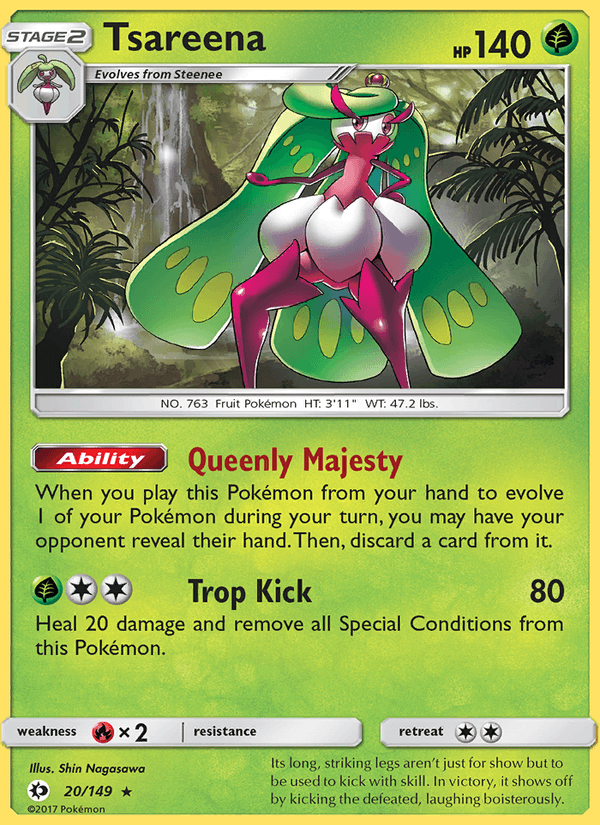 Tsareena 20/149 Sun & Moon Base Set English Pokémon card