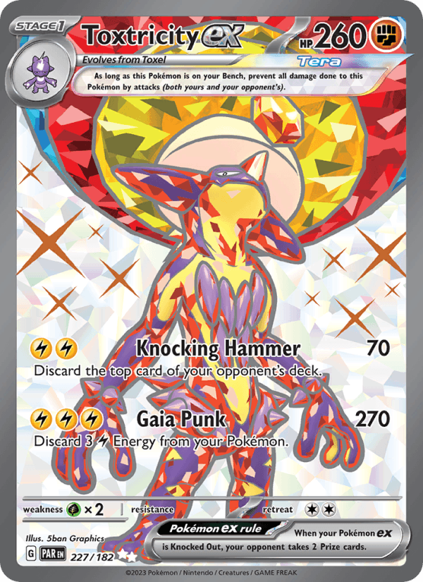 Toxtricity ex 227/182 Paradox Rift English Pokémon card