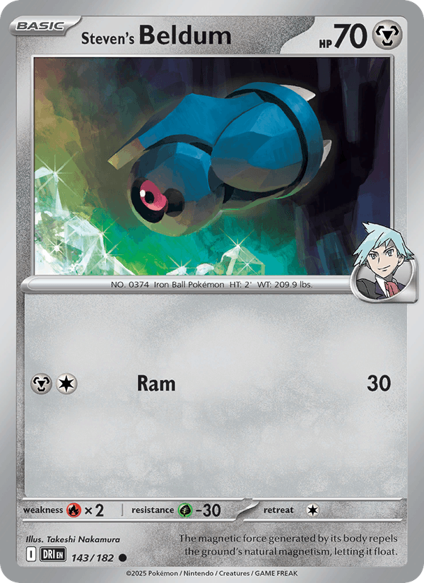 Steven's Beldum 143/182 Destined Rivals English Pokémon card