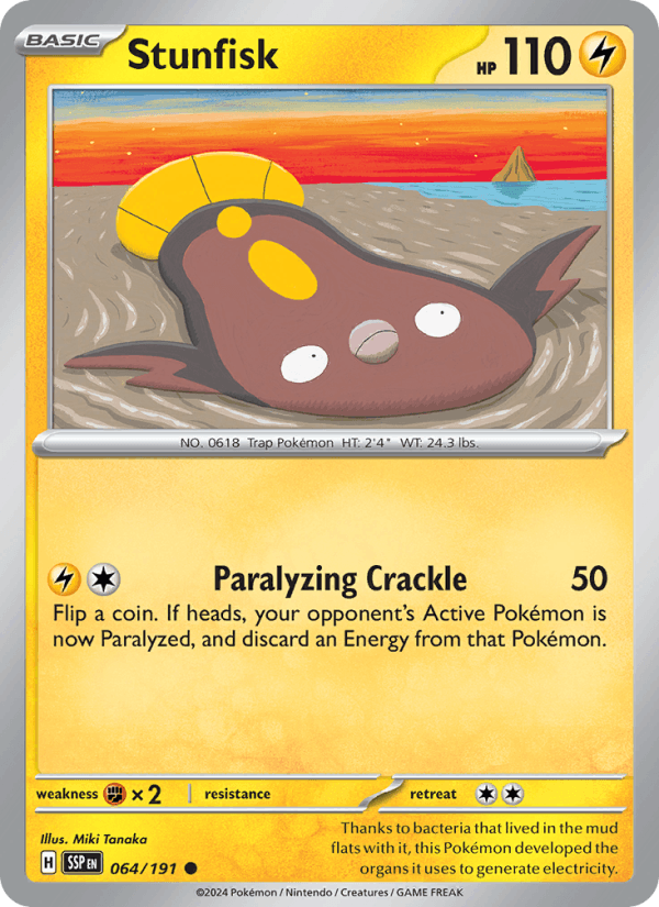Stunfisk 64/191 Surging Sparks English Pokémon card