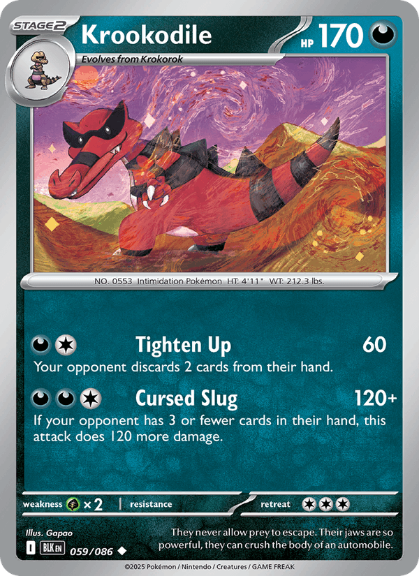Krookodile 59/86 Black Bolt English Pokémon card