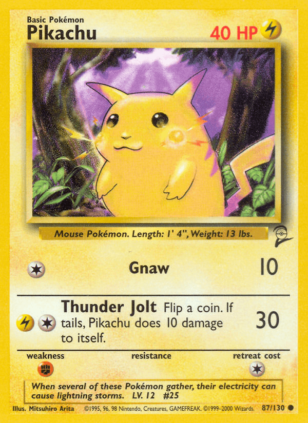 Pikachu 87/130 Base Set 2 English Pokémon card
