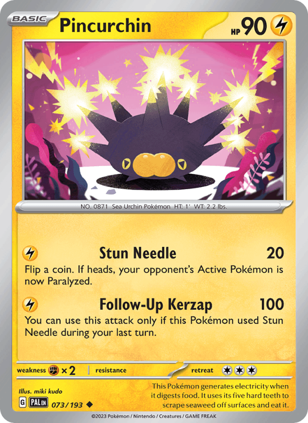 Pincurchin 73/193 Paldea Evolved English Pokémon card