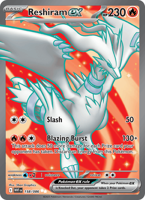 Reshiram ex 158/86 White Flare English Pokémon card