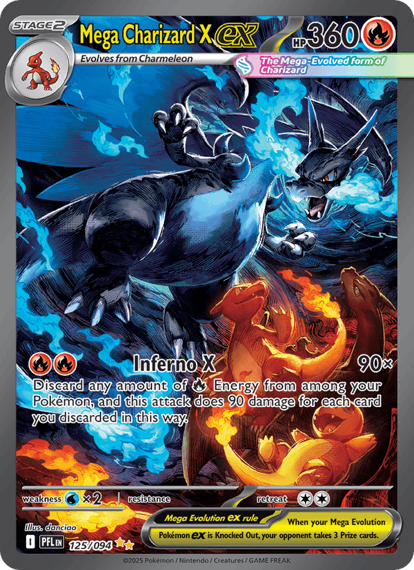 Mega Charizard X ex 125/94 Phantasmal Flames English Pokémon card