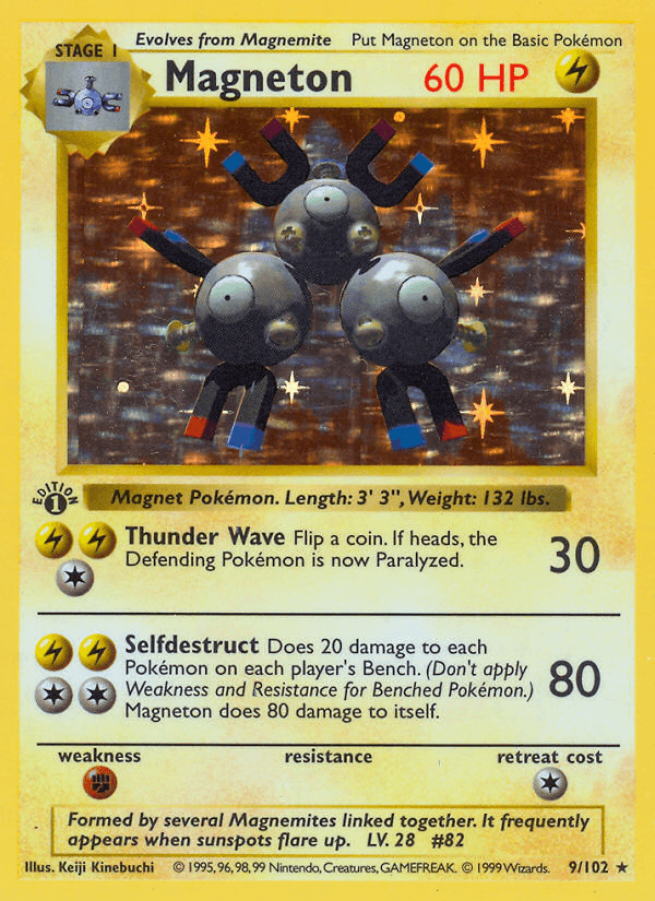 Magneton 9/102 Base Set English Pokémon card