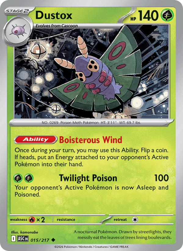 Dustox 15/217 Ascended Heroes English Pokémon card