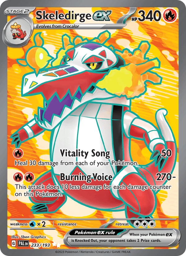 Skeledirge ex 233/193 Paldea Evolved English Pokémon card