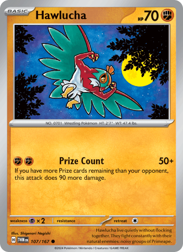 Hawlucha 107/167 Twilight Masquerade English Pokémon card