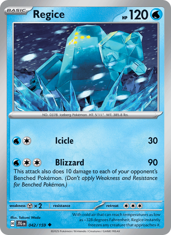 Regice 42/159 Journey Together English Pokémon card