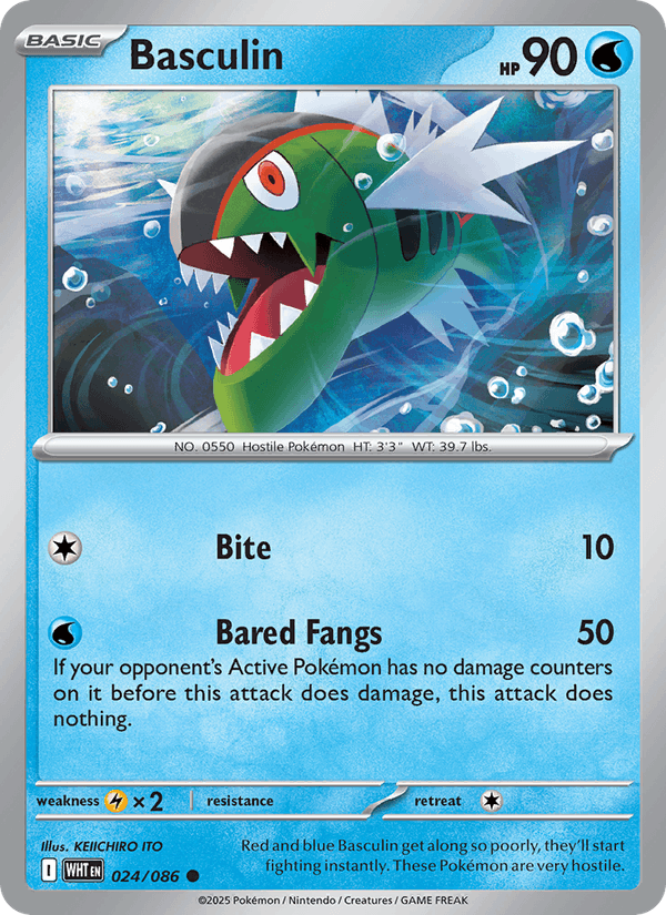 Basculin 24/86 White Flare English Pokémon card