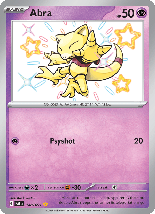 Abra 148/91 Paldean Fates English Pokémon card