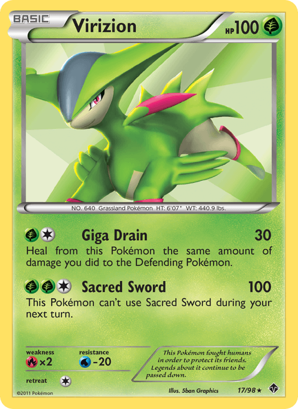Virizion 17/98 Emerging Powers English Pokémon card