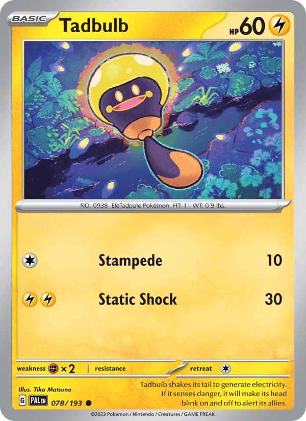 Tadbulb 78/193 Paldea Evolved English Pokémon card