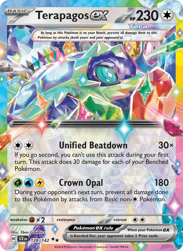 Terapagos ex 128/142 Stellar Crown English Pokémon card