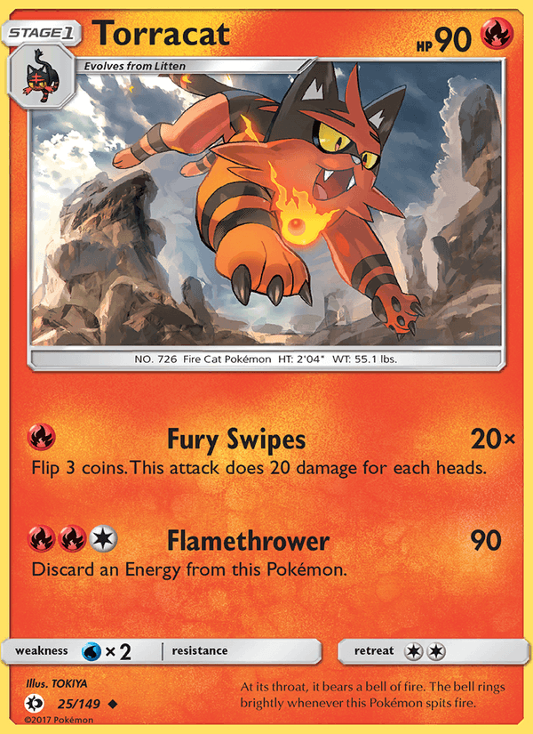 Torracat 25/149 Sun & Moon Base Set English Pokémon card
