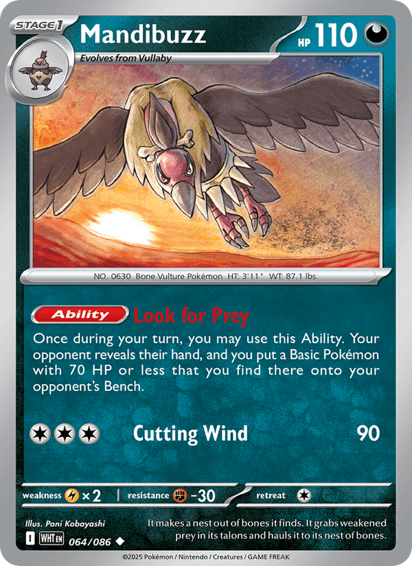 Mandibuzz 64/86 White Flare English Pokémon card