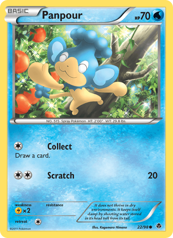 Panpour 22/98 Emerging Powers English Pokémon card