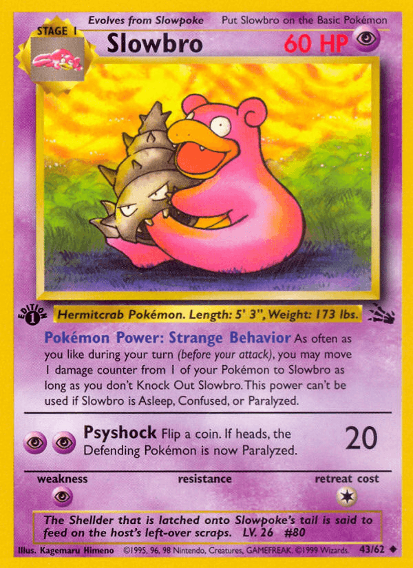Slowbro 43/62 Fossil English Pokémon card