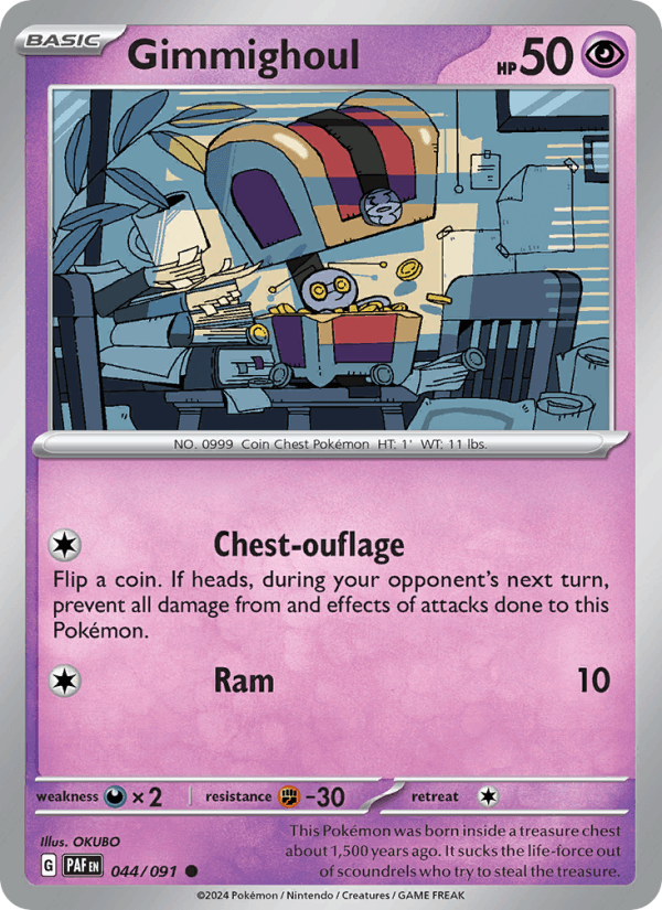 Gimmighoul 44/91 Paldean Fates English Pokémon card