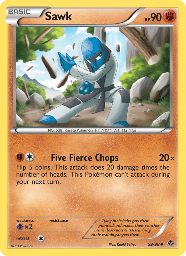 Sawk 59/98 Emerging Powers English Pokémon card