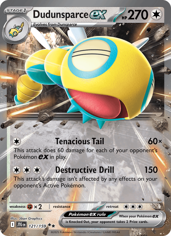 Dudunsparce ex 121/159 Journey Together English Pokémon card