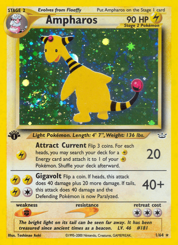 Ampharos 1 Neo Revelation English Pokemon card