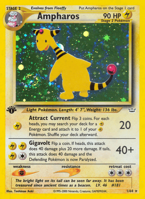 Ampharos 1 Neo Revelation English Pokemon card