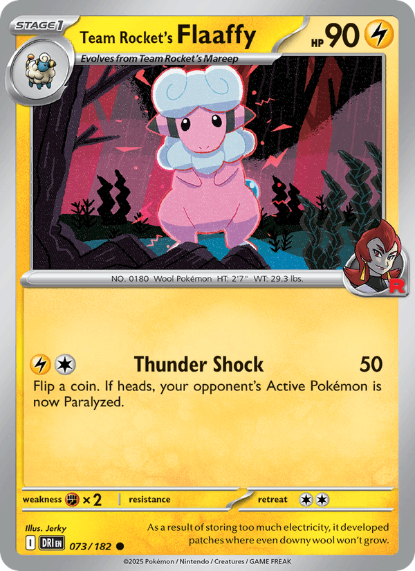 Team Rocket's Flaaffy 73/182 Destined Rivals English Pokémon card