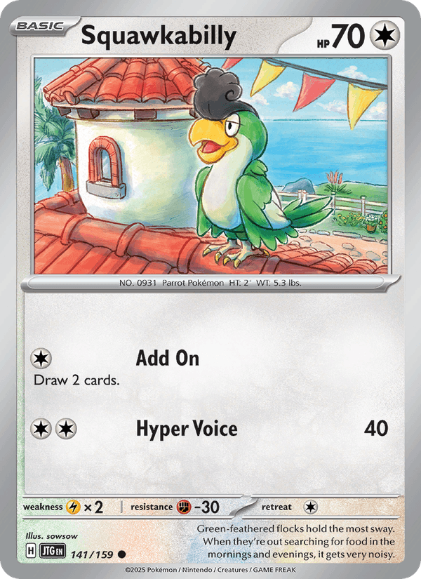Squawkabilly 141/159 Journey Together English Pokémon card