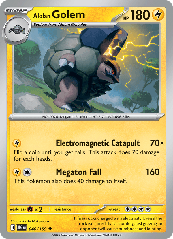 Alolan Golem 46/159 Journey Together English Pokémon card