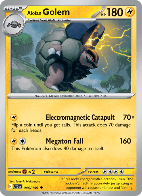 Alolan Golem 46/159 Journey Together English Pokémon card
