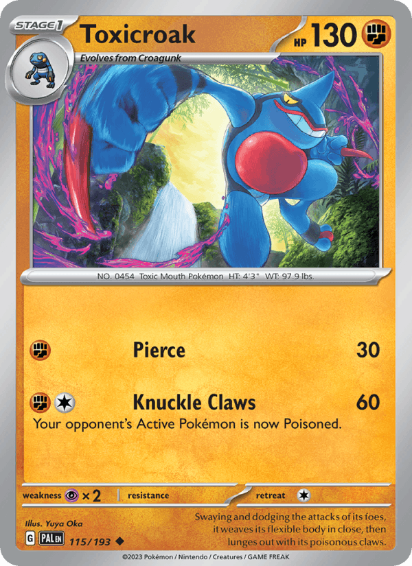 Toxicroak 115/193 Paldea Evolved English Pokémon card