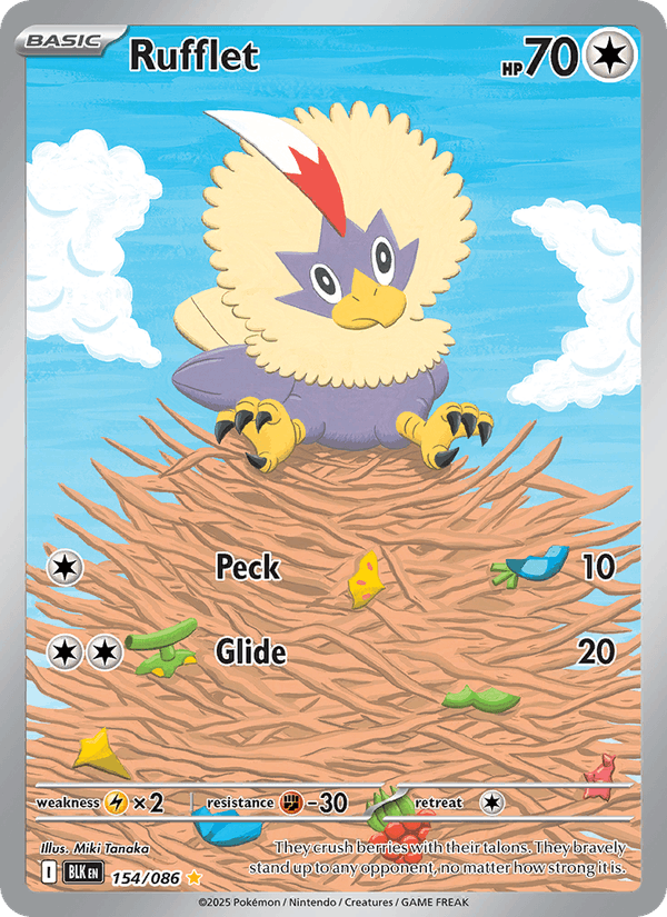 Rufflet 154/86 Black Bolt English Pokémon card