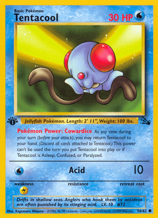 Tentacool 56/62 Fossil English Pokémon card